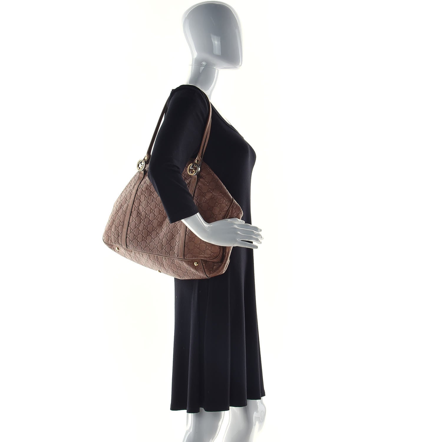 Gucci Metallic Guccissima Large GG Twins Tote Bronze 3 of 21