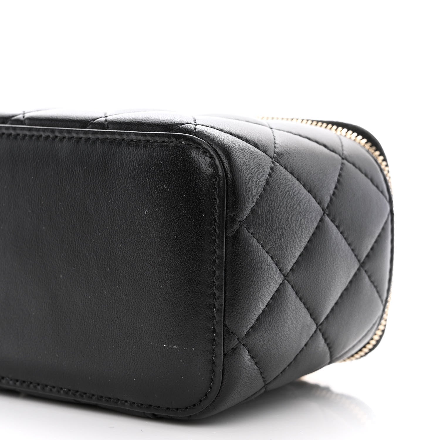Chanel Lambskin Quilted Pearl Crush Small Vanity Case With Chain Black 10 of 11