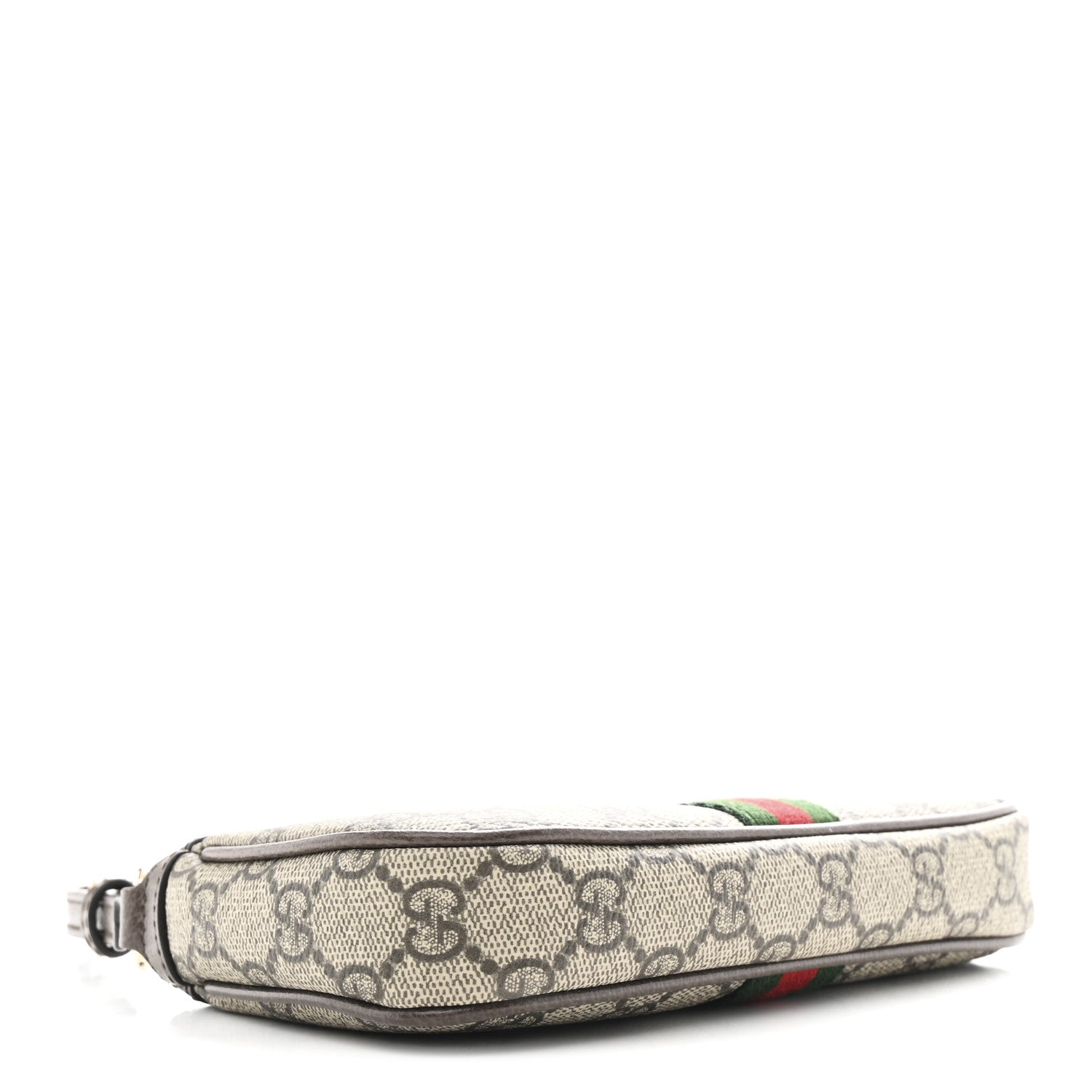 Gucci GG Supreme Monogram Textured Dollar Calfskin Web Mini Ophidia Shoulder Bag Beige Ebony New Acero 3 of 10