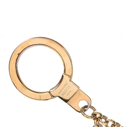 Louis Vuitton Brass Enamel Fleur De Monogram Bag Charm Chain Gold 6 of 6