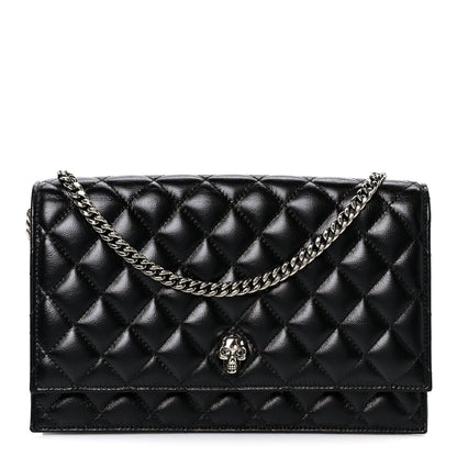 Alexander McQueen Calfskin Quilted Medium Skull Chain Crossbody Bag Black 1 of 10