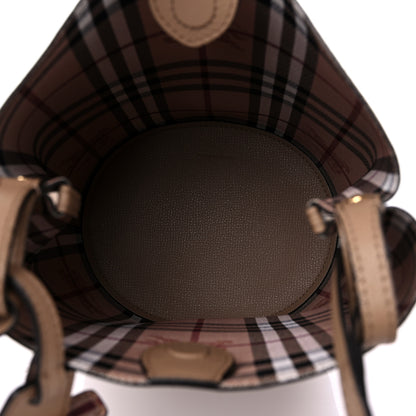 Burberry Haymarket Check Colours Small Lorne Bucket Crossbody Beige 5 of 9