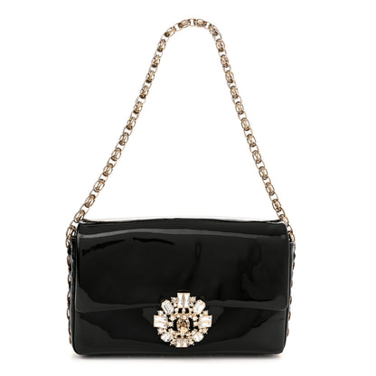 Chanel Patent Baguette Crystal CC Flap Bag Black 1 of 11