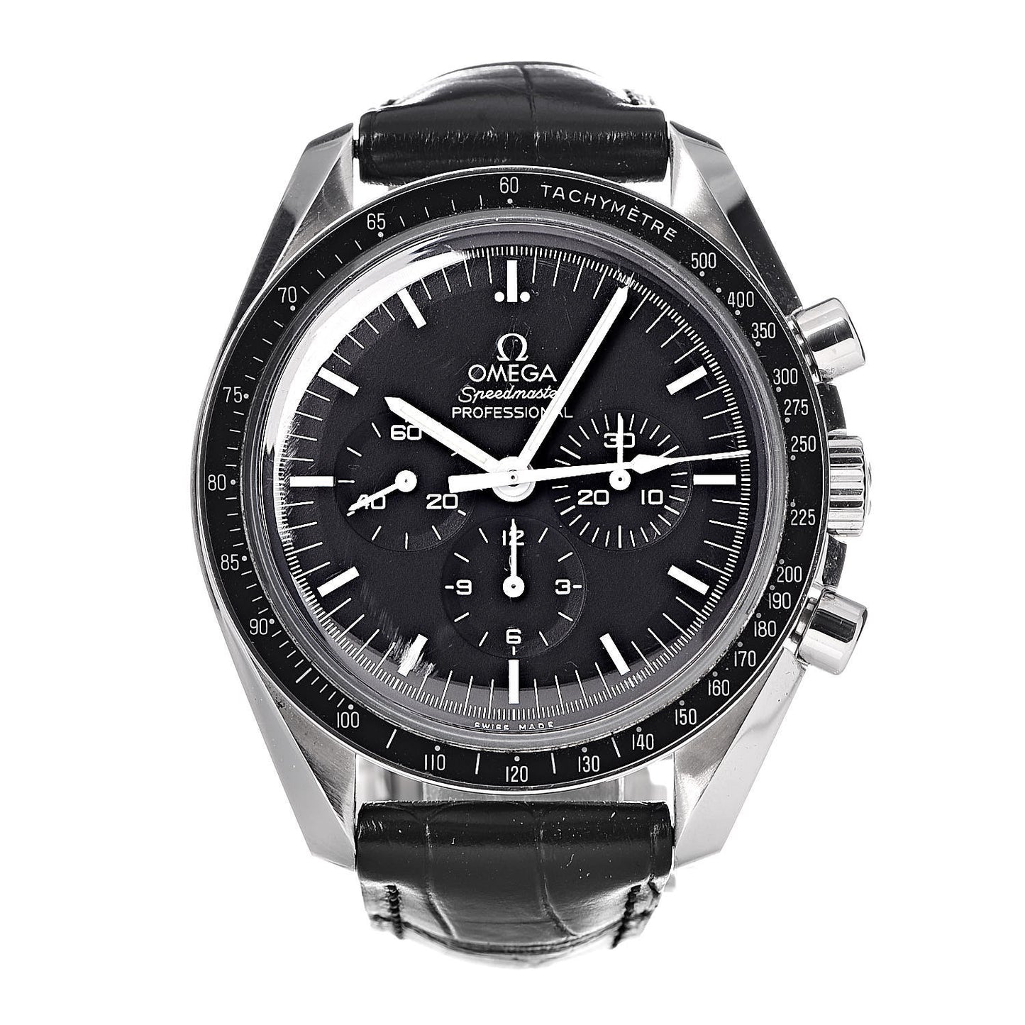 Stainless Steel Alligator 42mm Speedmaster Moonwatch Professional Chronograph Manual Winding Watch Black 311.33.42.30.01.001