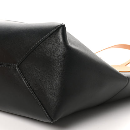 Loewe Shiny Calfskin Medium Puzzle Fold Tote Warm Desert Black 9 of 9