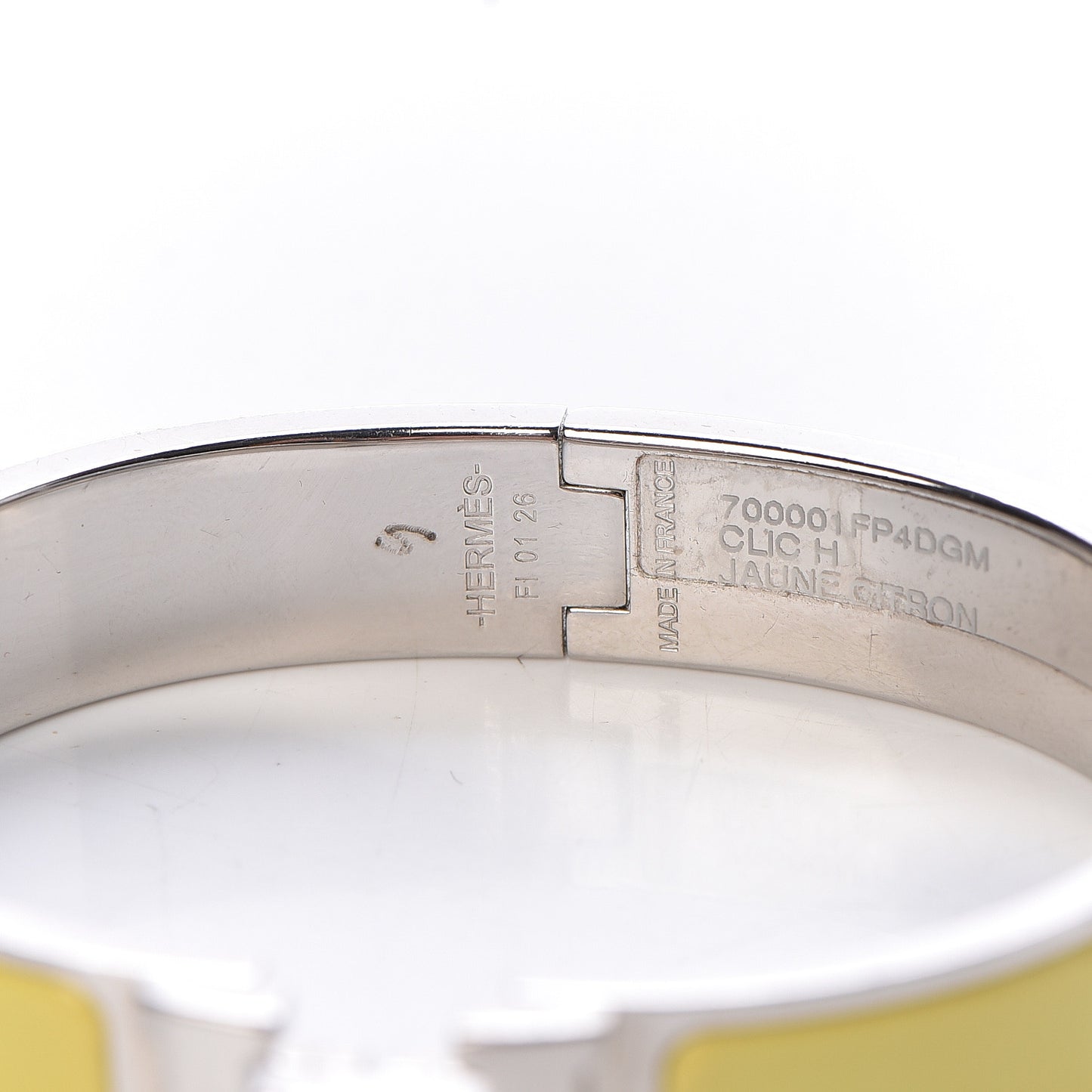 Enamel Narrow Clic Clac H Bracelet GM Jaune Citron