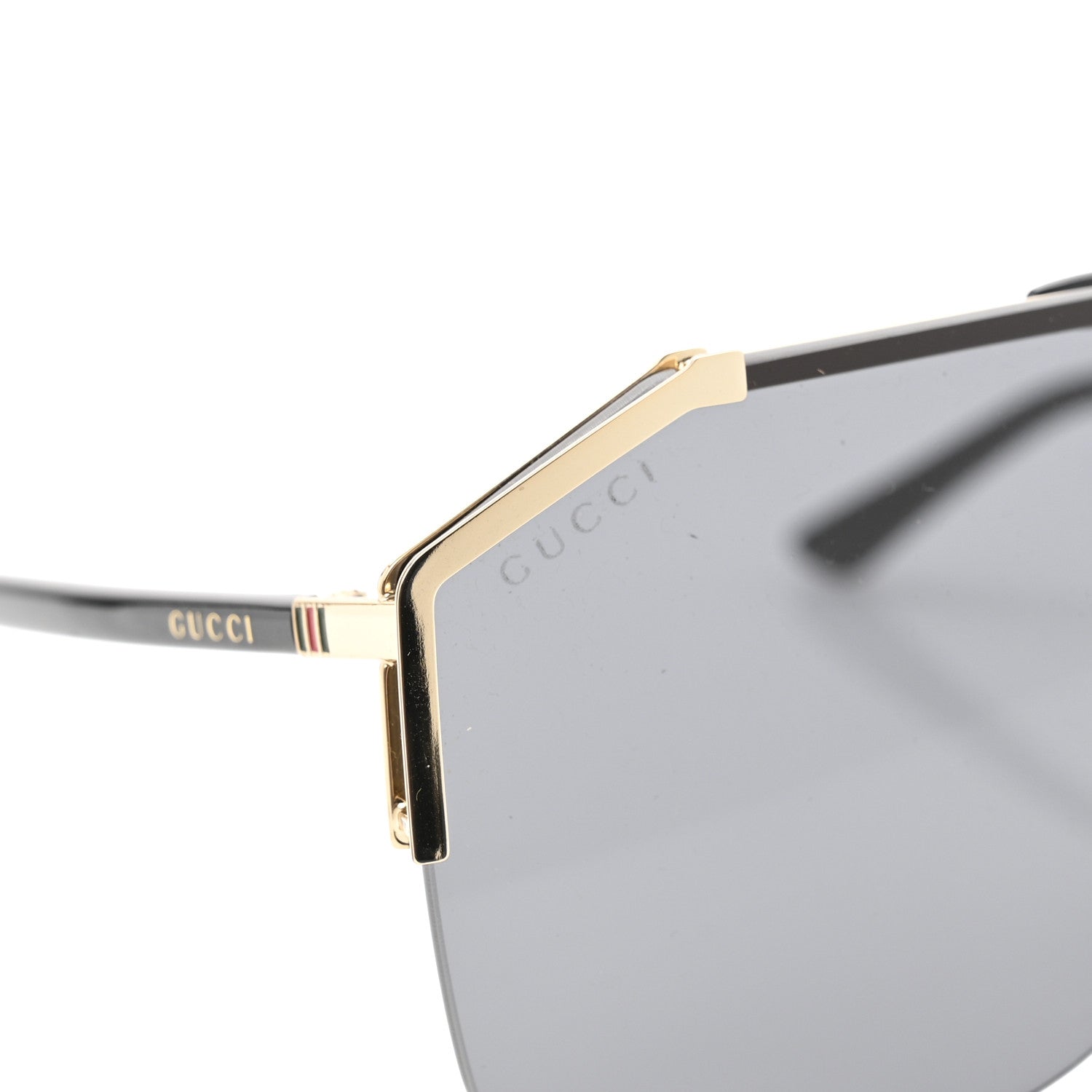 Gucci Metal Rimless Square Sunglasses GG0291S Black Gold 7 of 8