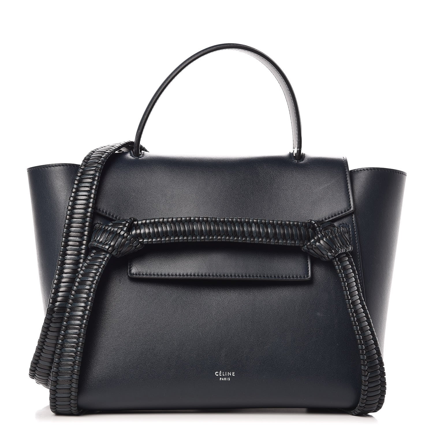 Celine Smooth Calfskin Micro Bi-Color Braided Belt Bag Dark Sea 1 of 9