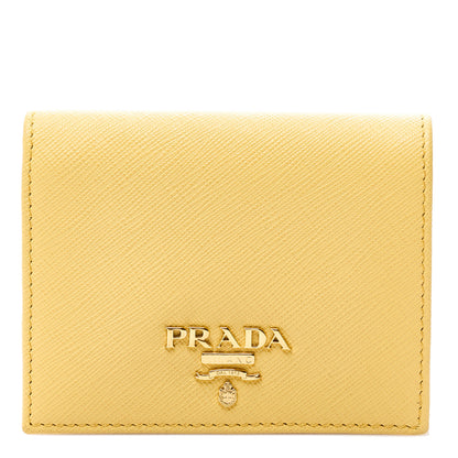 Prada Saffiano Compact Wallet Ginestra 1 of 8