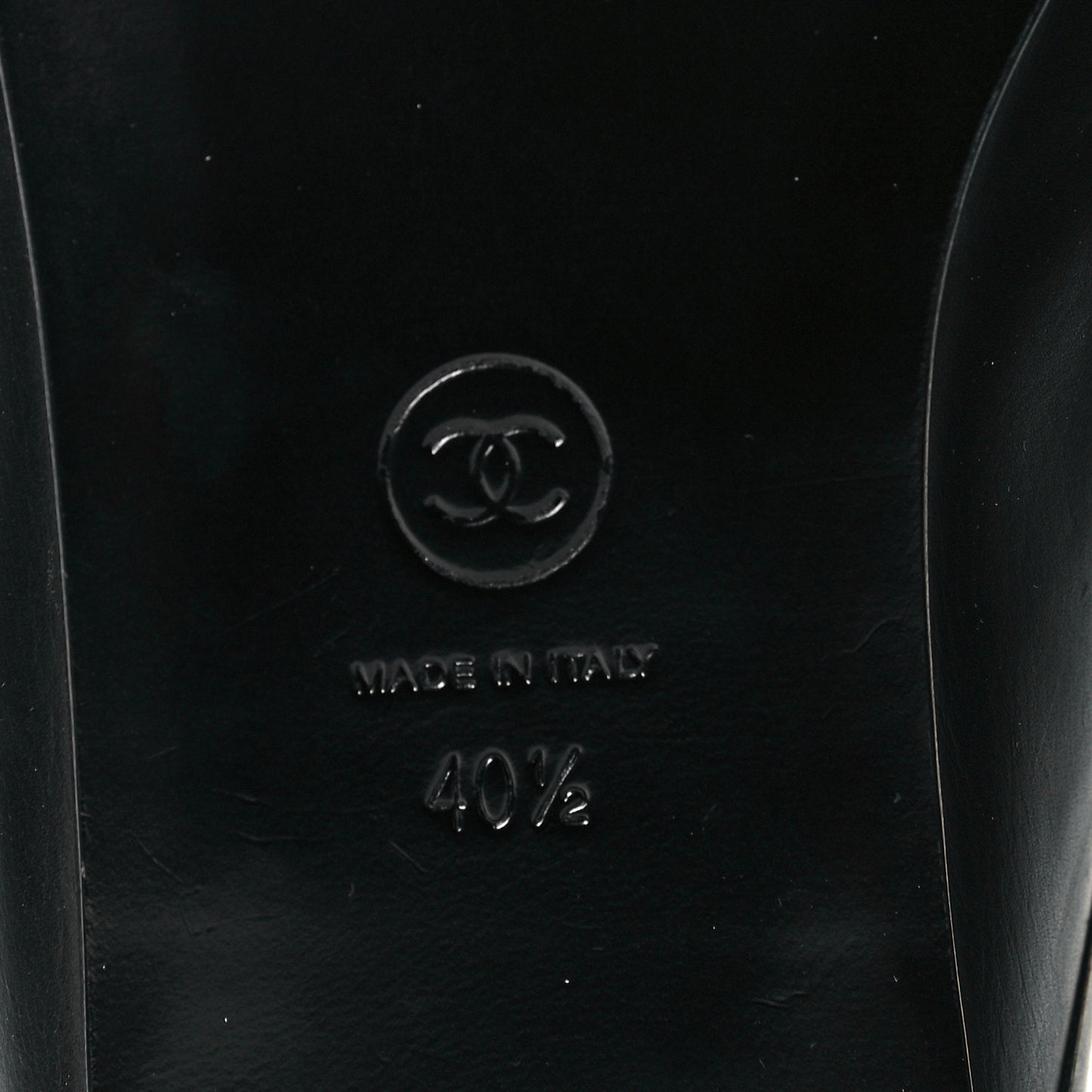 Calfskin CC Mules 40.5 Black