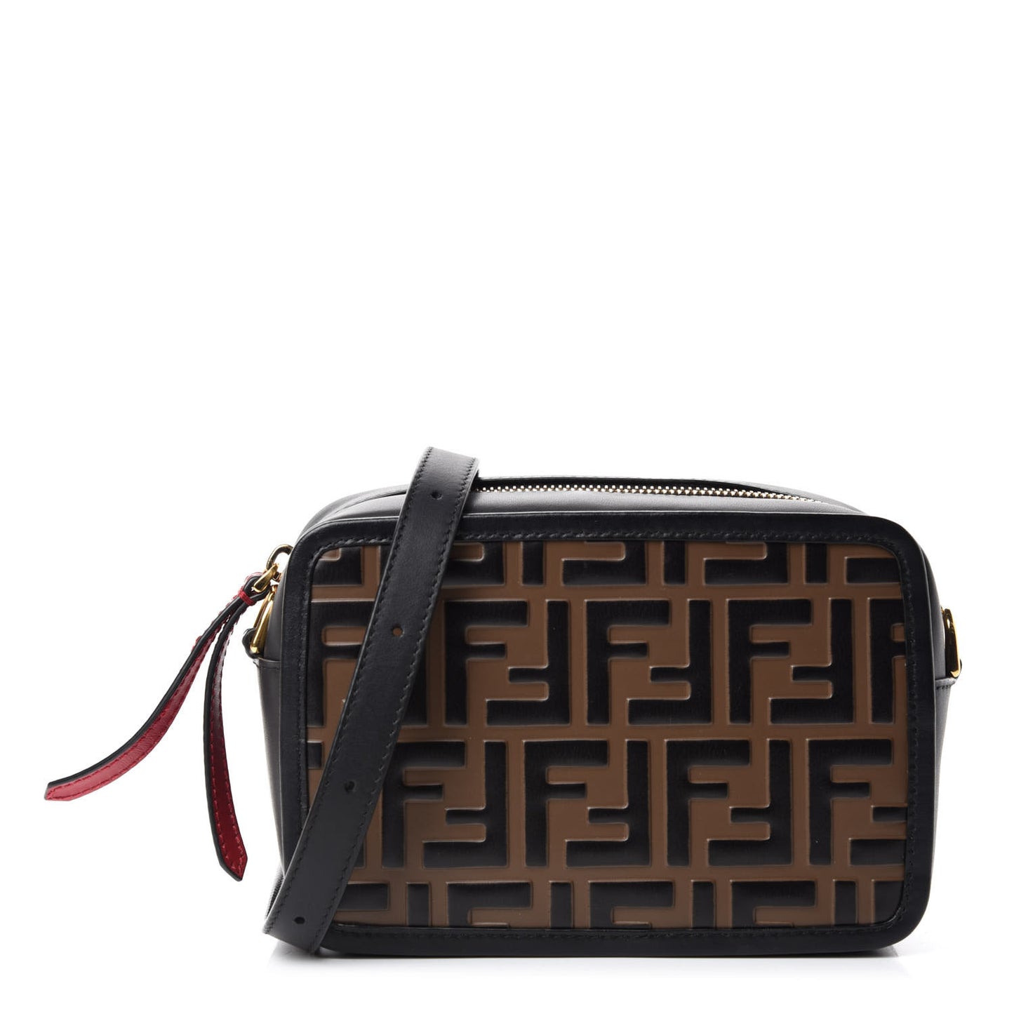 Vitello Century Bi-Color FF 1974 Embossed Mini Camera Case Maya Black
