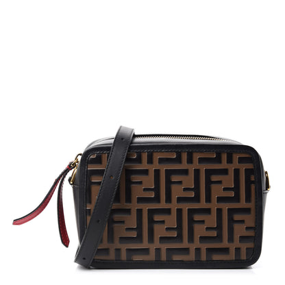 Fendi Vitello Century Bi-Color FF 1974 Embossed Mini Camera Case Maya Black 1 of 11
