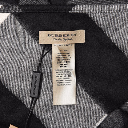 Burberry Cashmere Half Mega Check Bandana Scarf Black 3 of 3