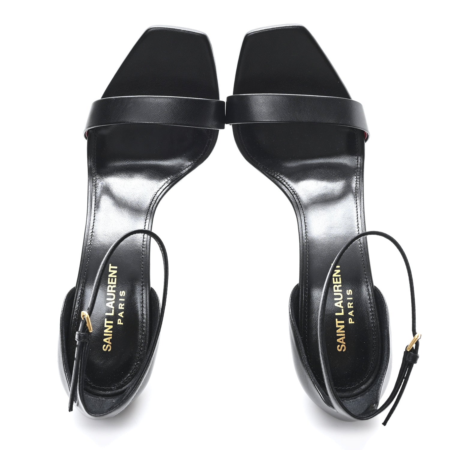 Saint Laurent Calfskin Tripon Amber 105 Ankle Strap Sandals 40.5 Black 2 of 10