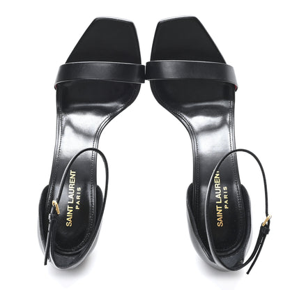 Saint Laurent Calfskin Tripon Amber 105 Ankle Strap Sandals 40.5 Black 2 of 10