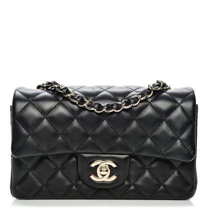 Chanel Lambskin Quilted Mini Rectangular Flap Black 1 of 8