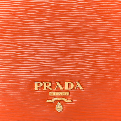 Prada Vitello Move Bi-Fold Wallet Papaya 7 of 11