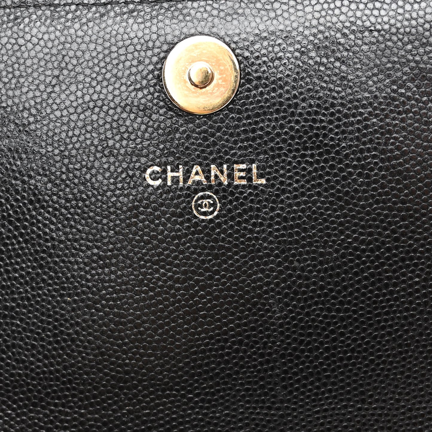 Caviar Quilted Square Wallet On Chain WOC Black