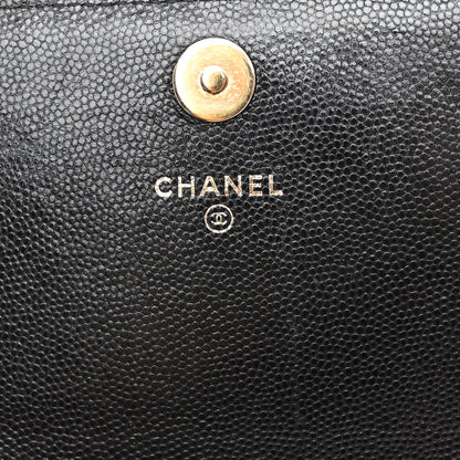 Chanel Caviar Quilted Square Wallet On Chain WOC Black 6 of 13