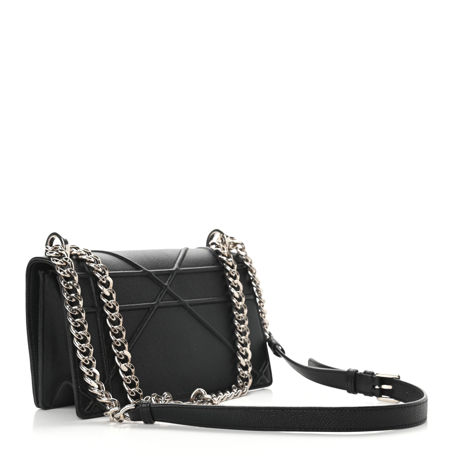 Christian Dior Grained Calfskin Small Diorama Flap Bag Black 3 of 9