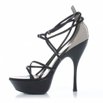 Saint Laurent Leather Lola Strappy Heels 38 1 of 6