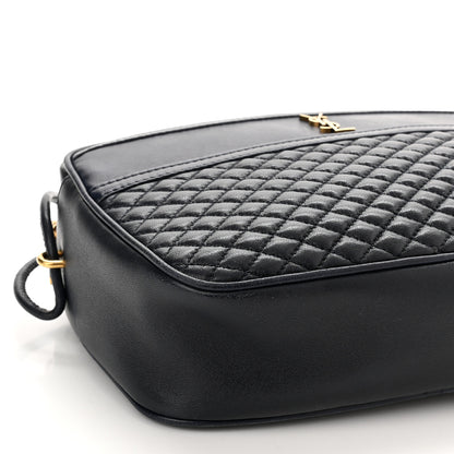 Saint Laurent Lambskin Quilted Victoire Camera Bag Deep Marine 9 of 10