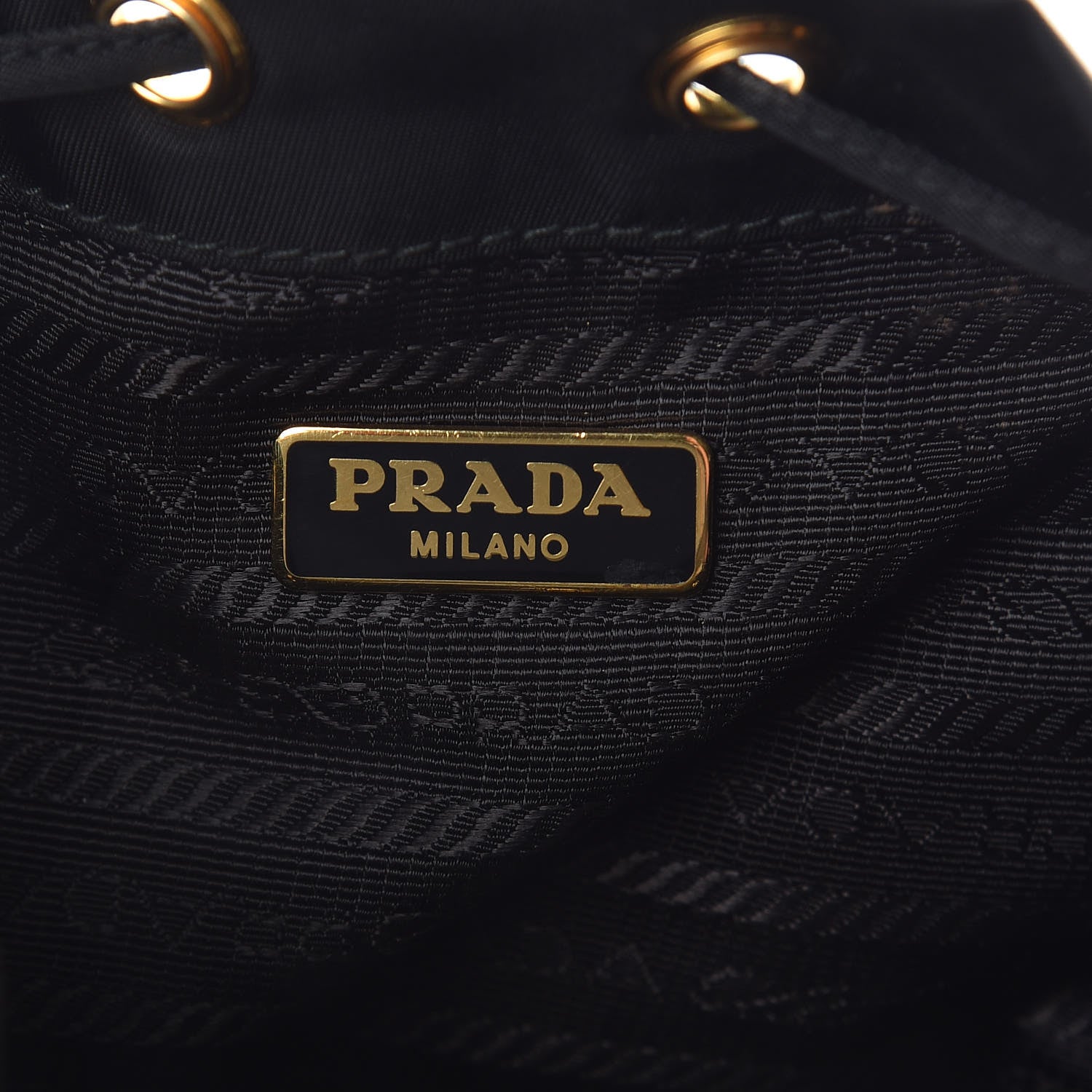 Prada Saffiano Tessuto Nylon Mini Bucket Crossbody Bag Black 6 of 9