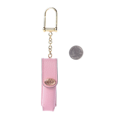 Gucci Textured Calfskin Enamel Single Porte Rouges Keychain Wild Rose 2 of 7