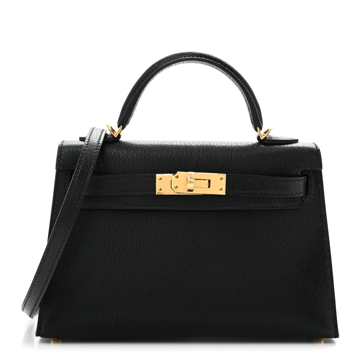 Hermes Chevre Mysore Mini Kelly Sellier 20 Black 1 of 11