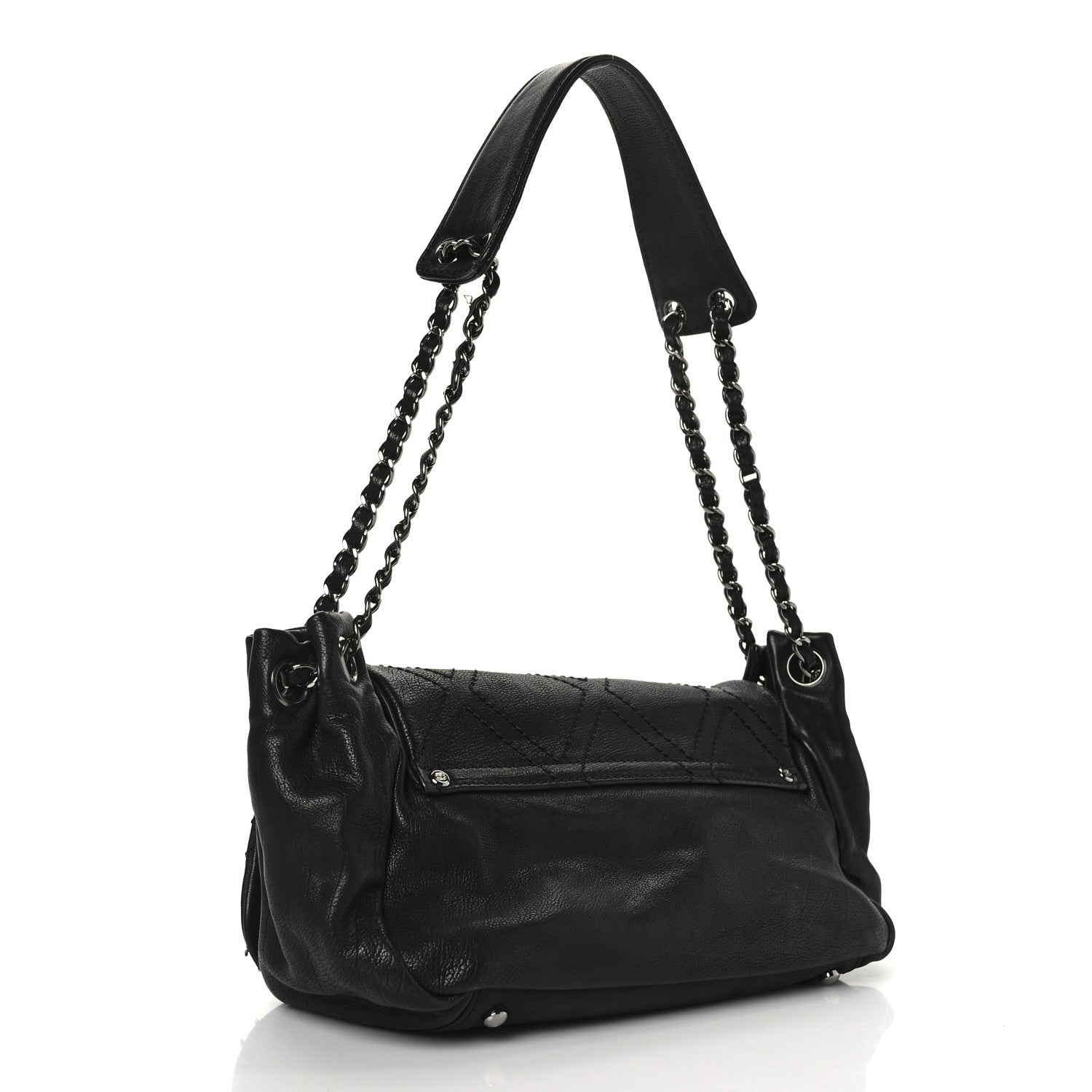 Chanel Calfskin Diamond Stitch Accordion Flap Black 3 of 10