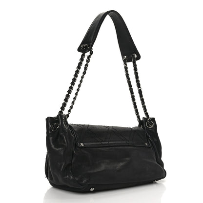 Chanel Calfskin Diamond Stitch Accordion Flap Black 3 of 10