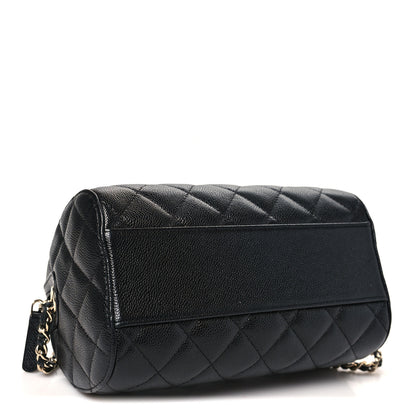 Chanel Caviar Quilted Barrel Clutch With Chain Black 4 of 10