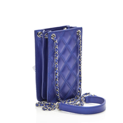 Chanel Calfskin Quilted Crossbody CC Phone Holder Dark Blue 3 of 7