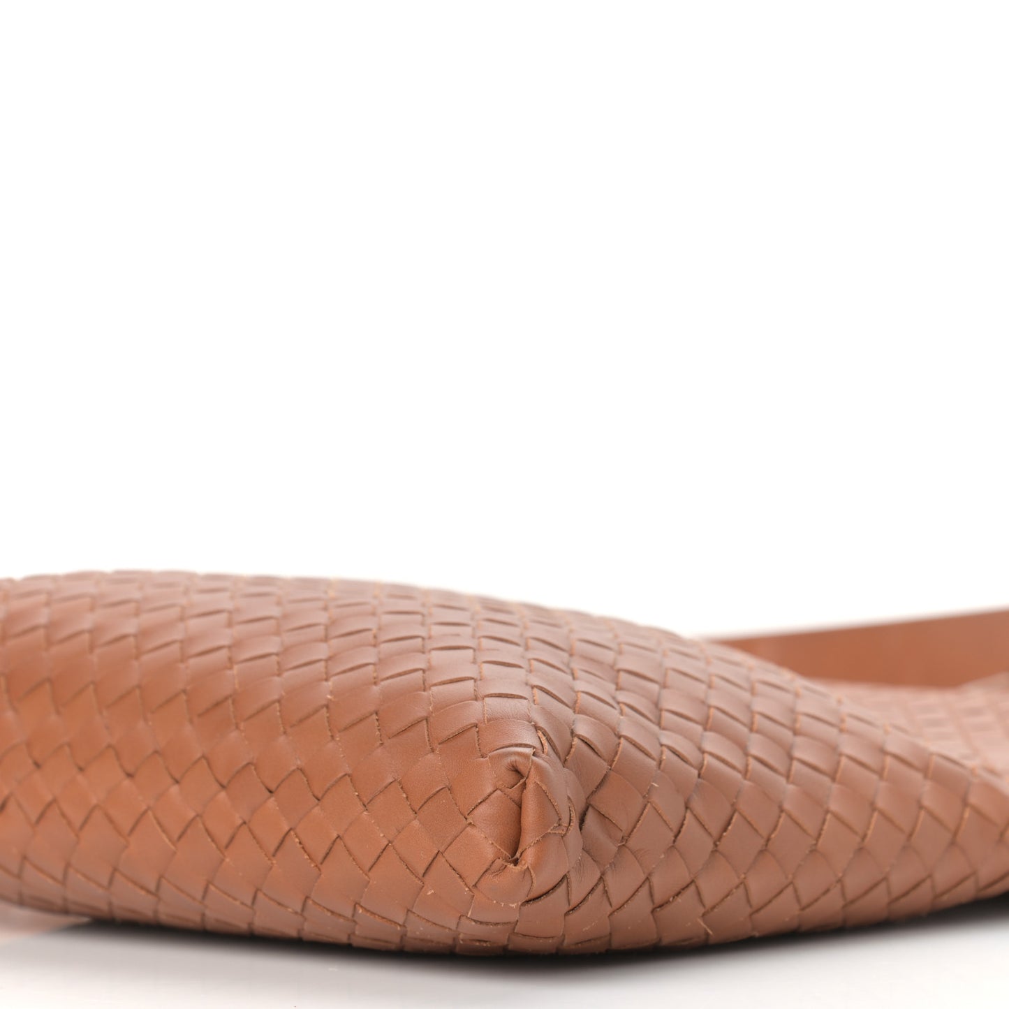 Nappa Intrecciato Flat Messenger Bag Camel