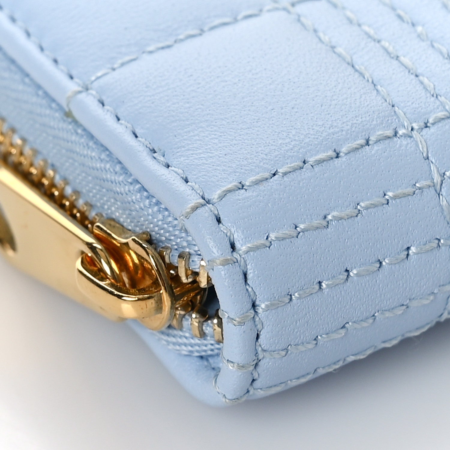 Burberry Lambskin Quilted Lola Wallet Pale Blue 7 of 9
