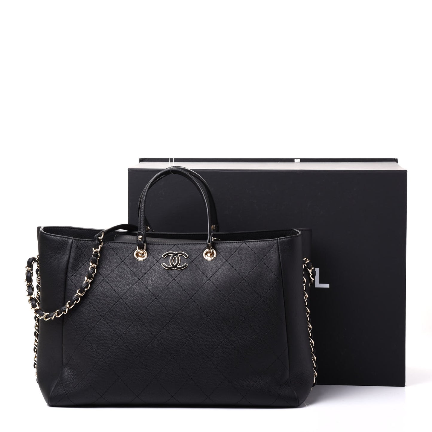 Bullskin Stitched Large Shopping Bag Black