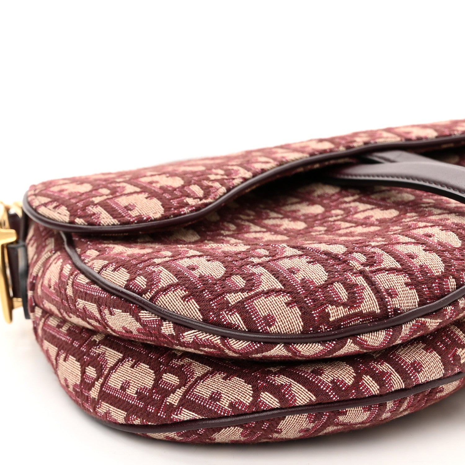 Christian Dior Oblique Saddle Bag Burgundy 9 of 10
