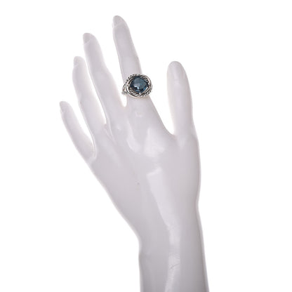 David Yurman Sterling Silver Hampton Blue Topaz 11mm Infinity Ring 52 6 2 of 5