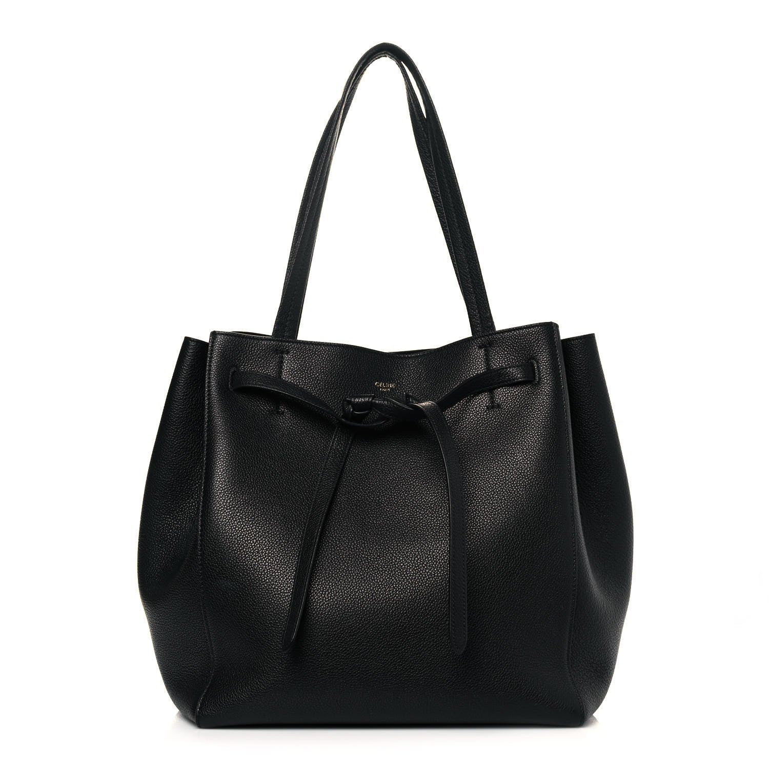 Celine Soft Grained Calfskin Small Belt Cabas Phantom Black 1 of 12