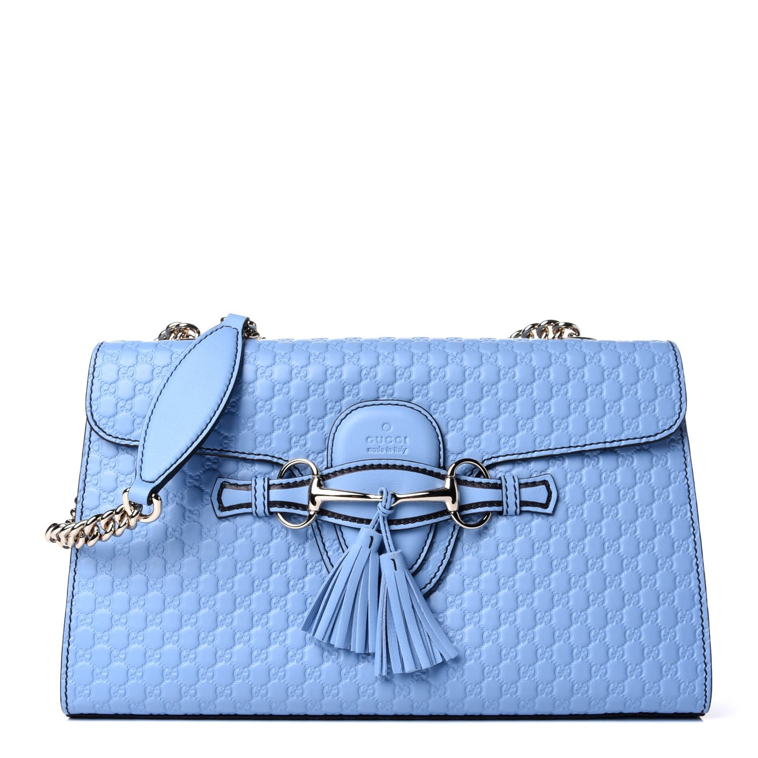 Gucci Microguccissima Medium Emily Chain Shoulder Bag Mineral Blue 1 of 4