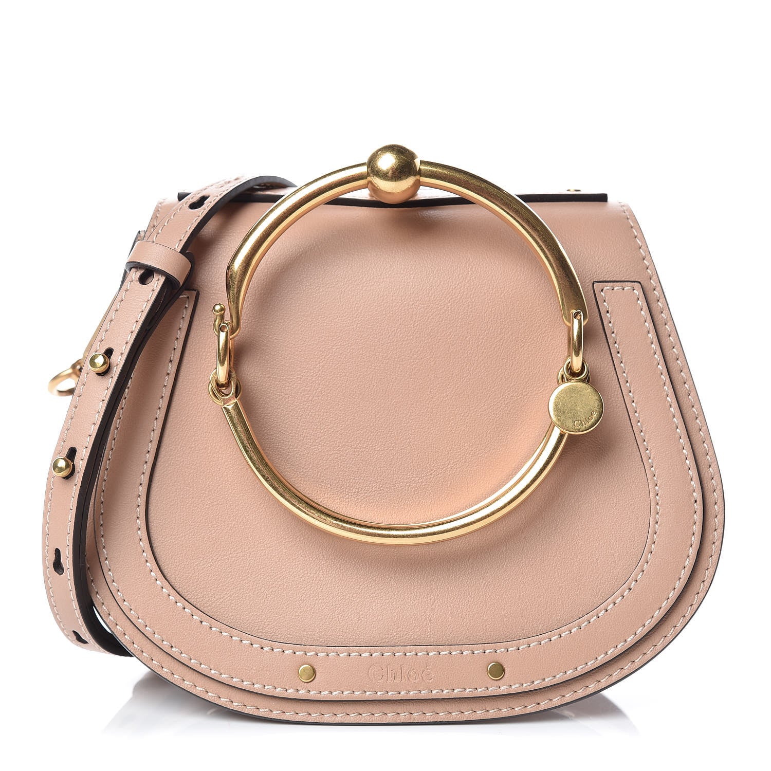 Chloe Calfskin Suede Small Nile Bracelet Bag Biscotti Beige 1 of 9
