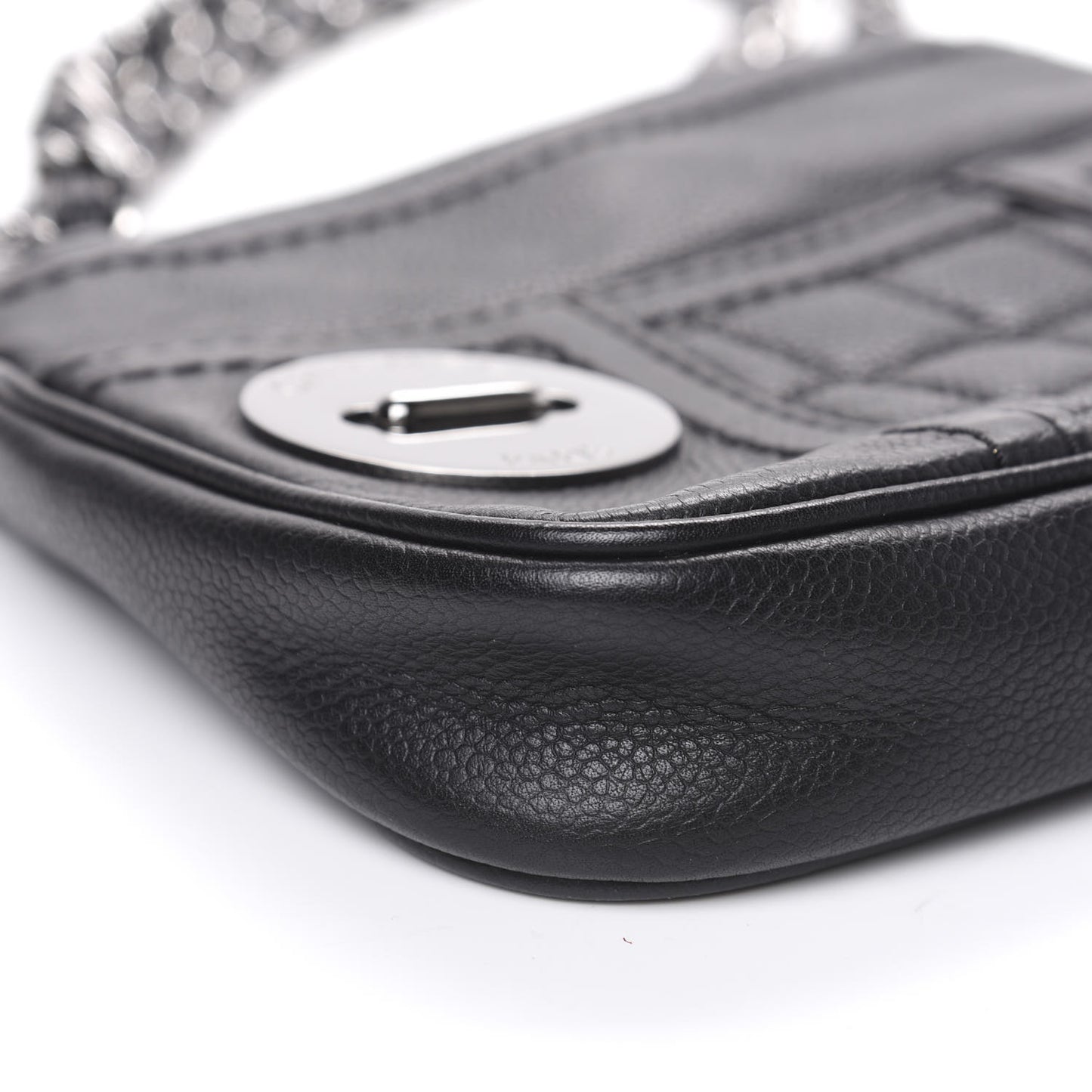 Caviar Square Quilted Shoulder Bag Black