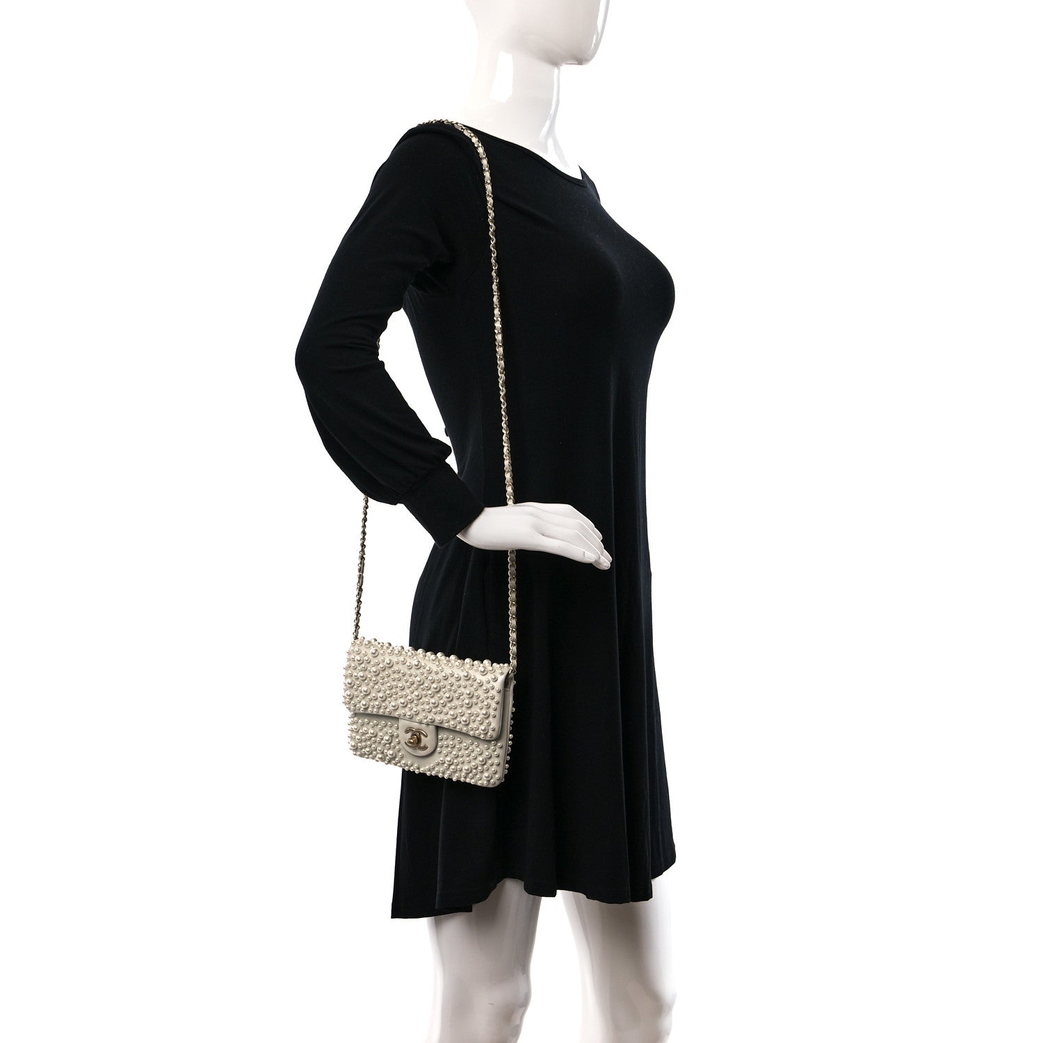 Chanel Lambskin Pearls Flap White 2 of 9