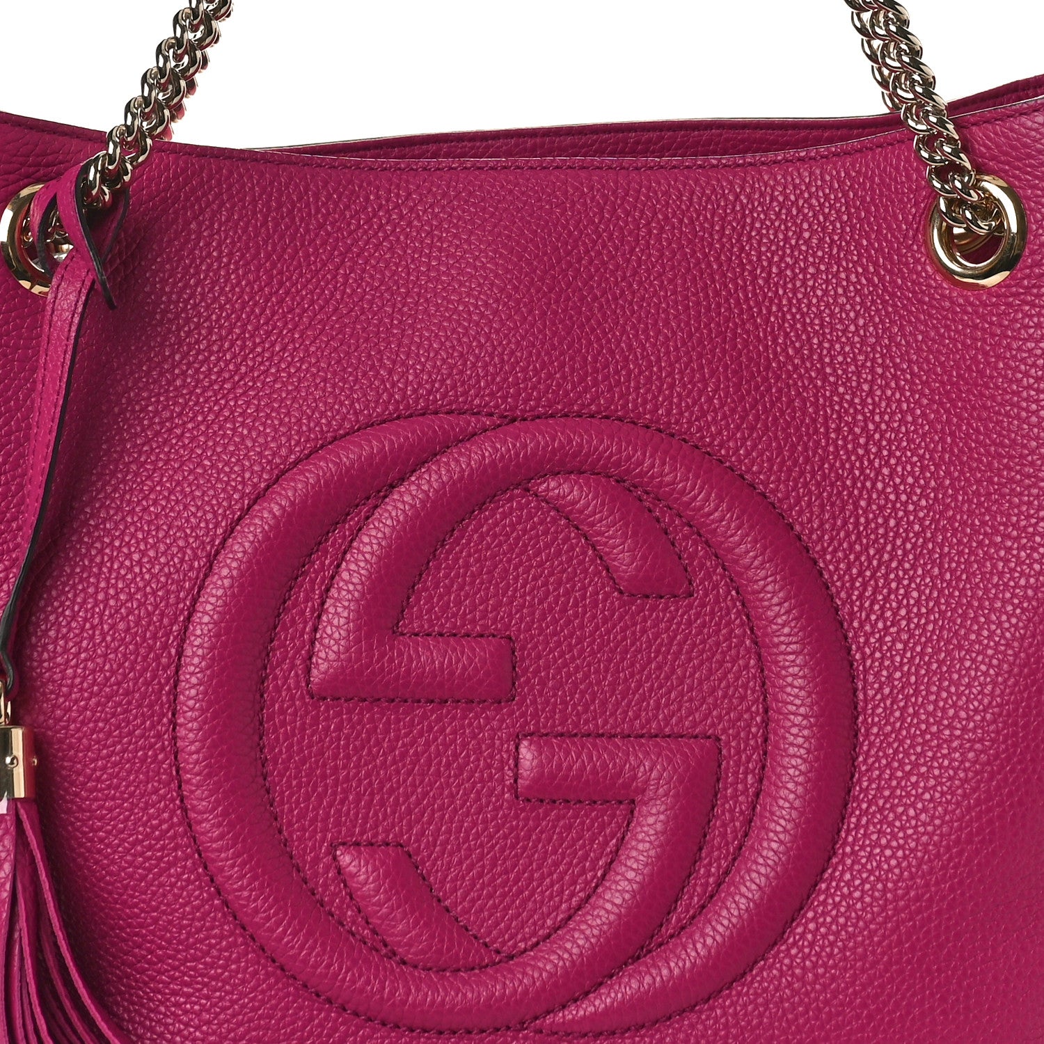 Gucci Cellarius Calfskin Medium Soho Chain Shoulder Bag Bright Bouganville 8 of 10