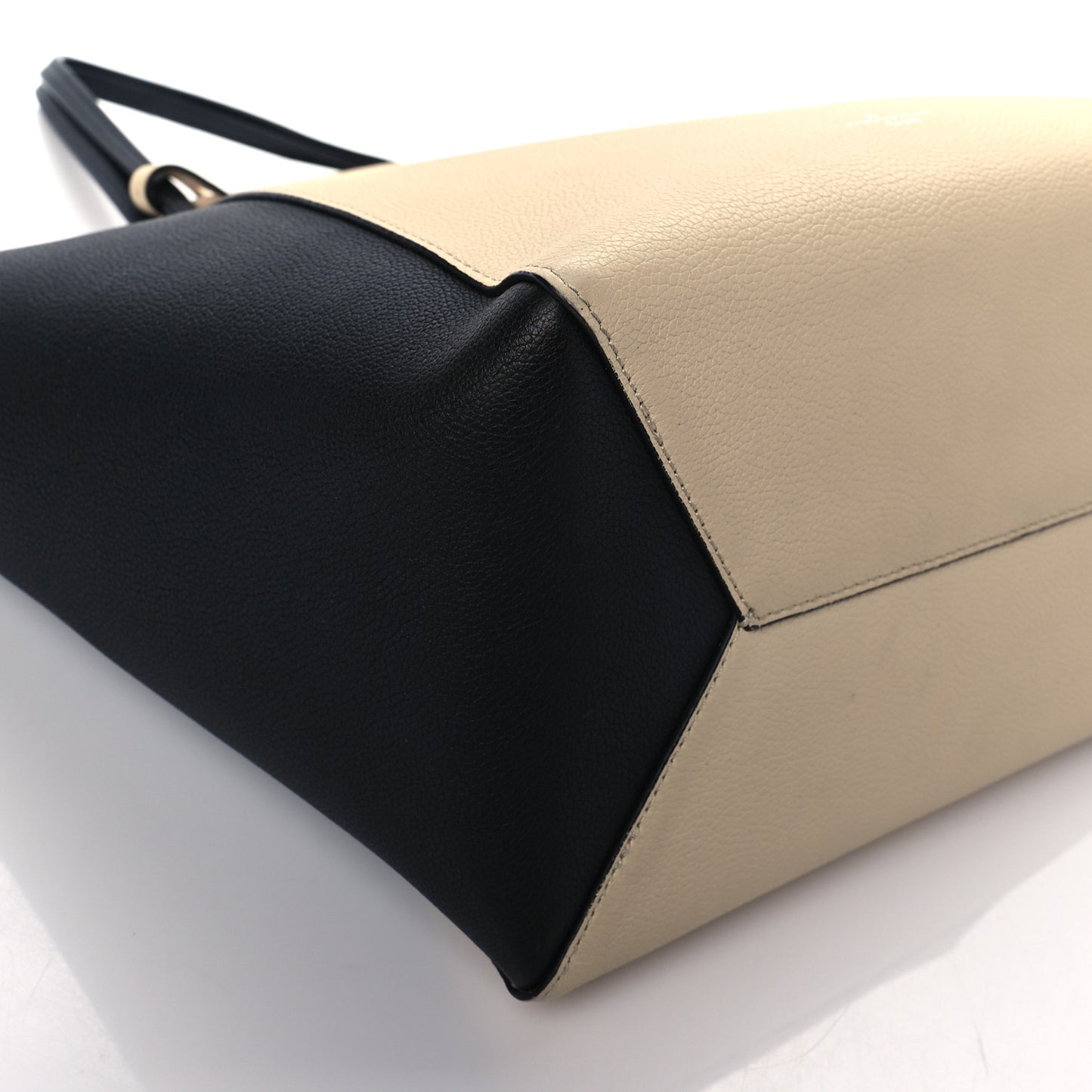 Calfskin Lockme Go Tote Black Vanilla