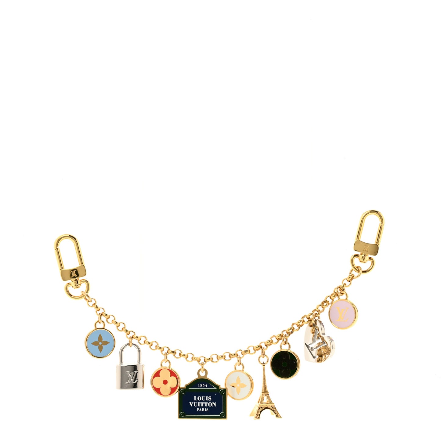 Enamel Looping Key Chain Bag Charm Multicolor