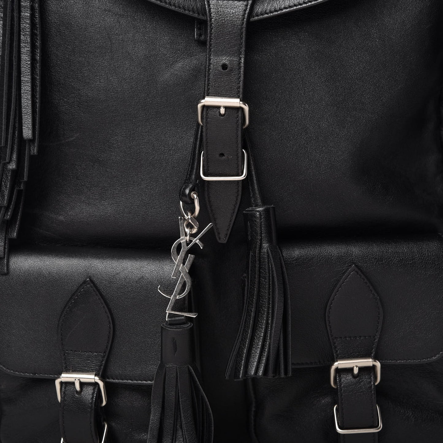 Calfskin Fringe Festival Backpack Black