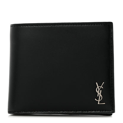 Saint Laurent Matte Calfskin Tiny Cassandre East West Wallet Black 1 of 7