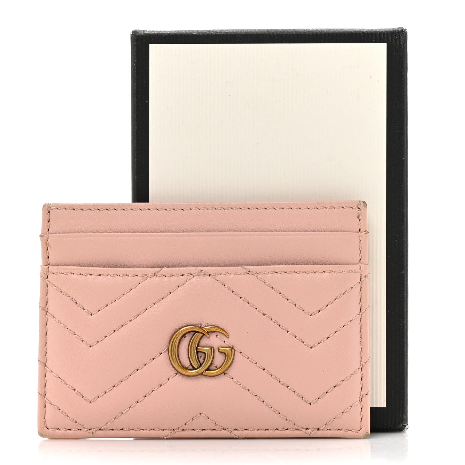 Gucci Calfskin Matelasse GG Marmont Card Holder Perfect Pink 10 of 10