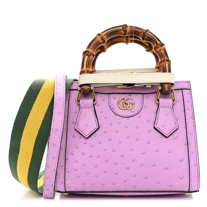 Gucci Ostrich Web Mini Diana Tote Bag Purple 1 of 11